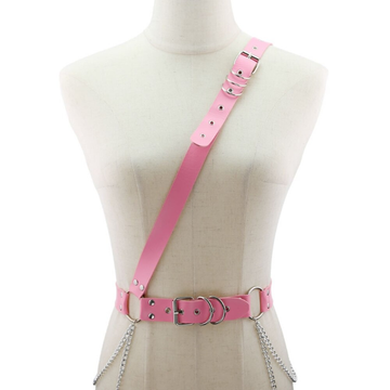 Fetish Fashion Adjustable Tassel Chain Belt Harness / Sexy PU leather Belt for Men and Women - EVE's SECRETS